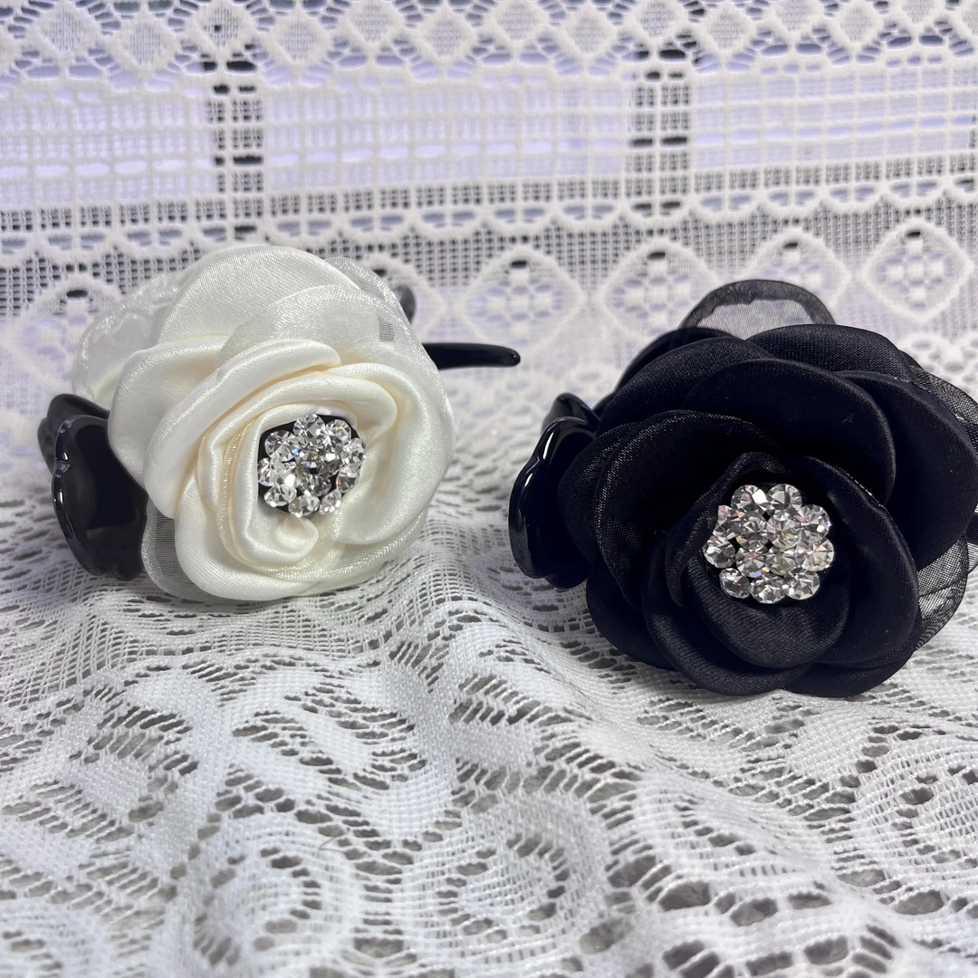 韩国Eunoia Nero【小香风玫瑰花高级感发饰】5106时尚百搭法式