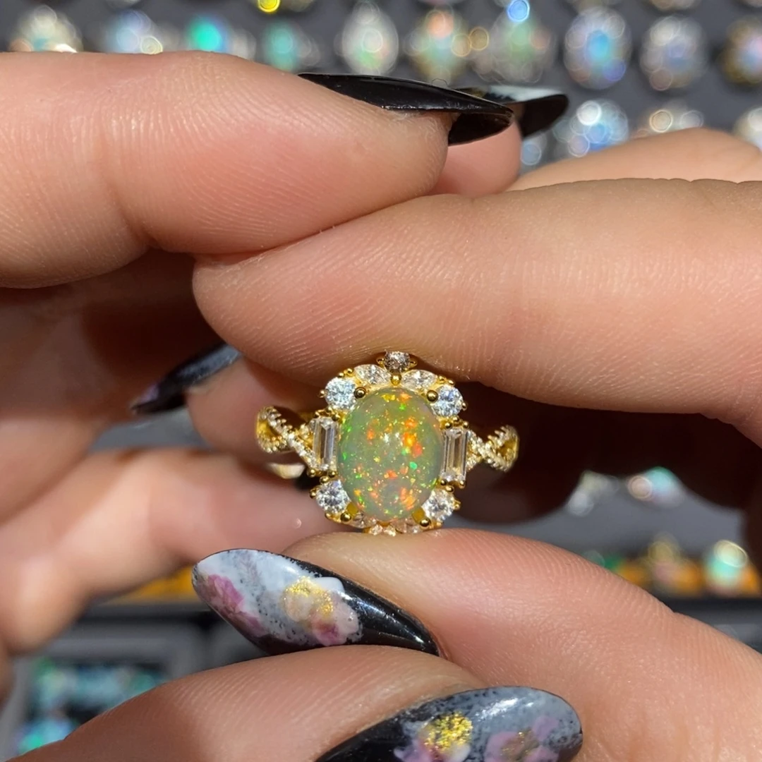 欧泊银S925镶嵌戒指