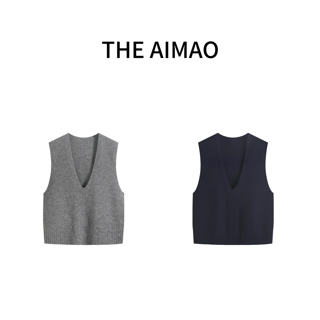 【THE AIMAO】叠叠乐“100%澳洲美丽诺羊毛背心百搭马甲XYX80862