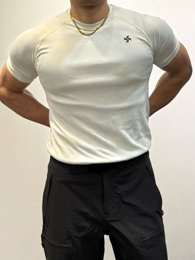 【卡秋山】云泵GEO系列迷彩无缝提花短袖运动健身速干弹力透气T恤