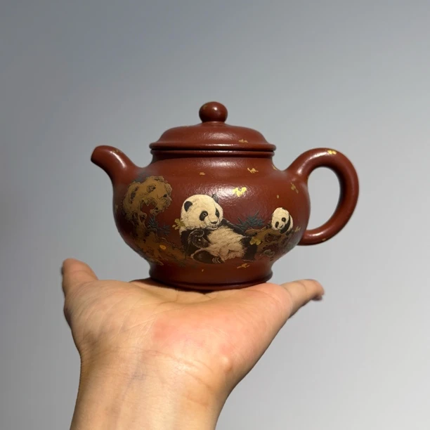 全玲精品泥绘「掇只壶」原矿大红袍泥料 245cc