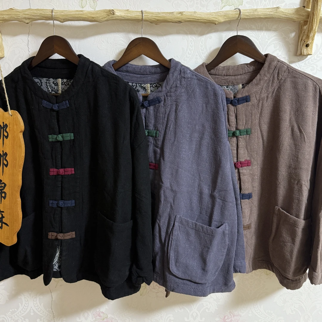 盘扣加厚双层麻外套（衣长62胸围144）