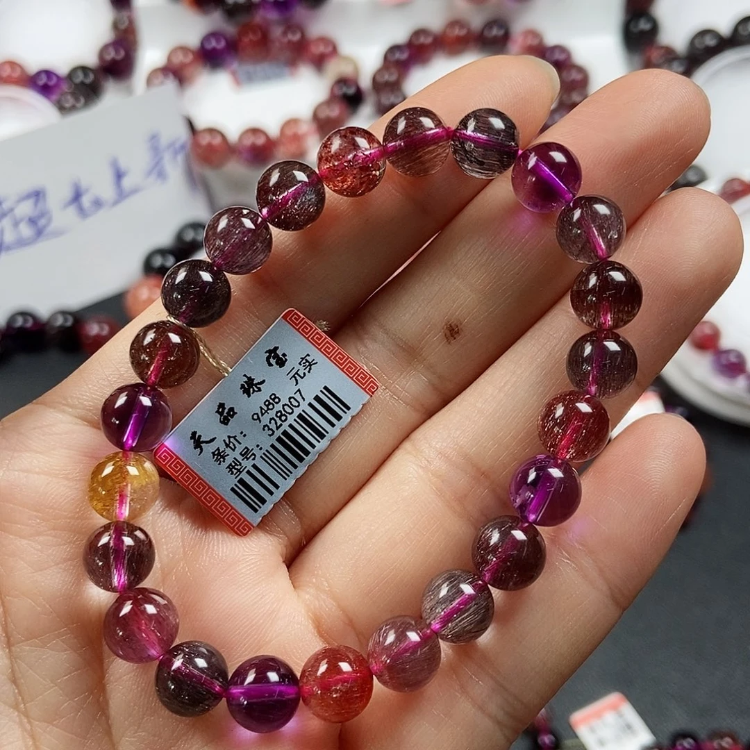 水晶手链未镶嵌丝绒超七稀有色328007