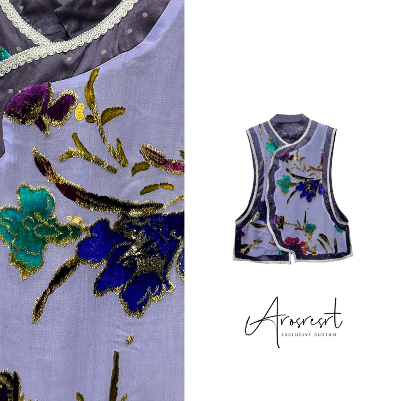 【手绘。喜枝】春夏新款国潮新中式国风马甲民族风复古无袖马夹