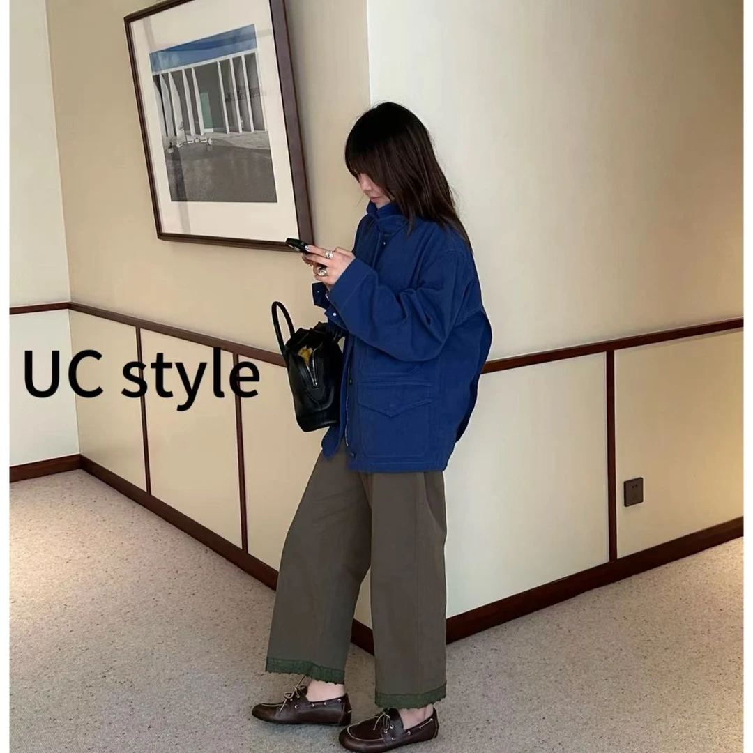 【UC STYLE】A8702解构主义‘多口袋牛仔工装外套主播穿S码