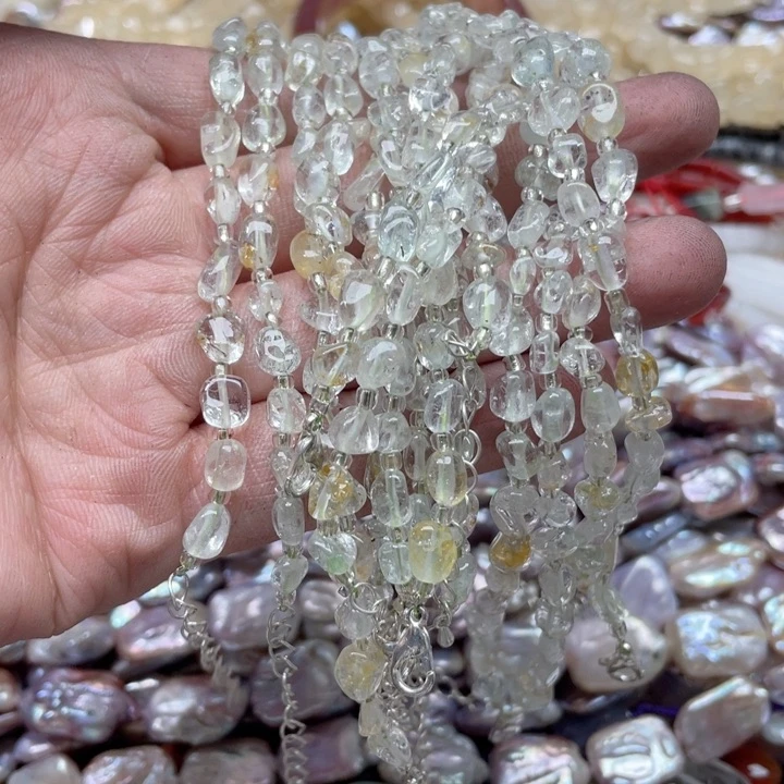 玛瑙/玉髓合金珠宝半成品一条绿托帕手串