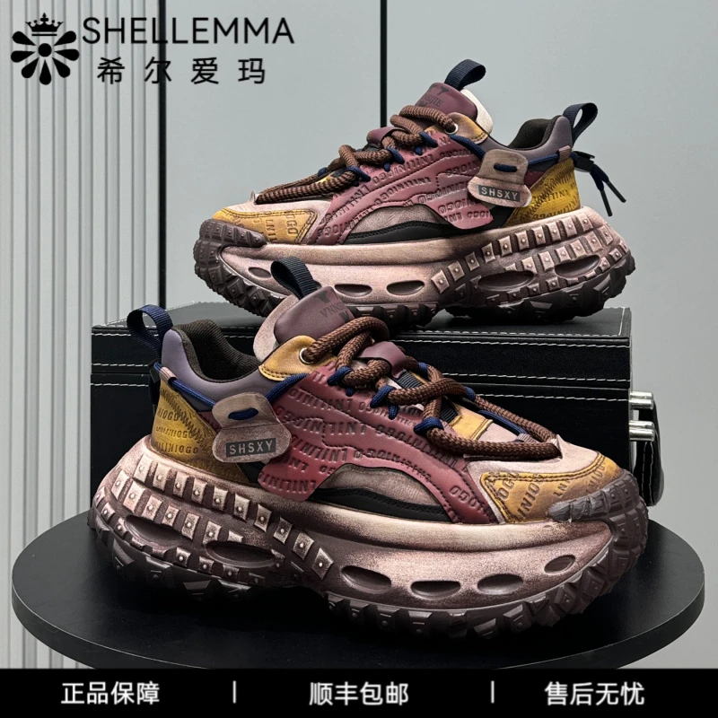 希尔爱玛潮牌老爹鞋男新款爆款超火鞋子男夏季透气厚底增高休闲运