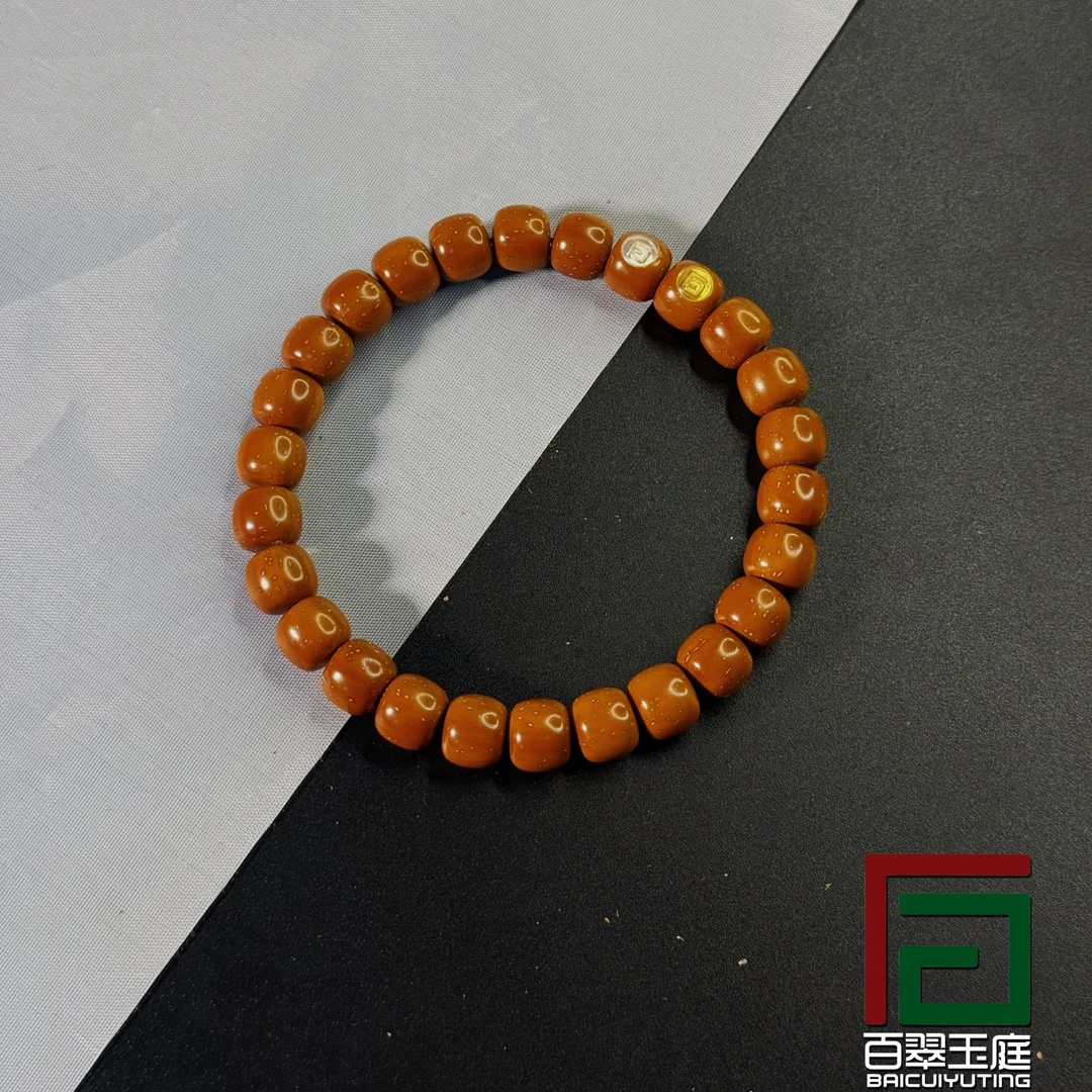 百翠玉庭紫金鼠5214咖黄皮金银双标实心紫金鼠手串卡9mm手串文玩