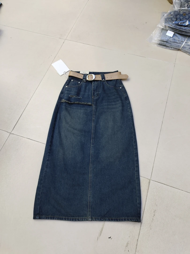 6056韩系时尚牛仔长裙