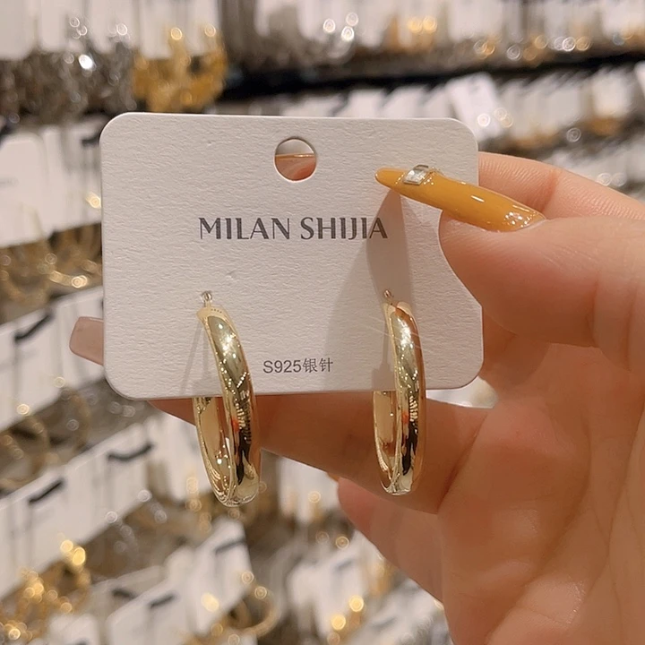 锆石纯铜合金时尚耳环