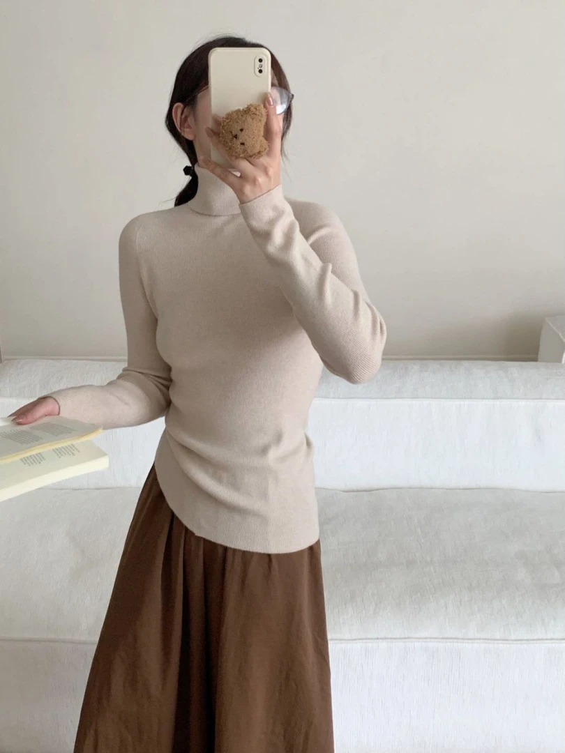 【素简.930118】秋冬新款混纺韩版亲肤打底针织衫拍一发二