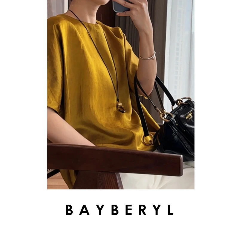 BAYBERYL老贝霞光*金龟香云国风百搭连肩短袖上衣NCY5D2610-5/10