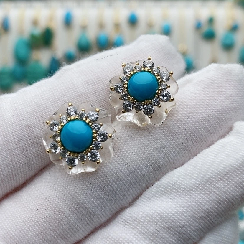 【闪购商品】绿松石原矿绿松石银S925镶嵌