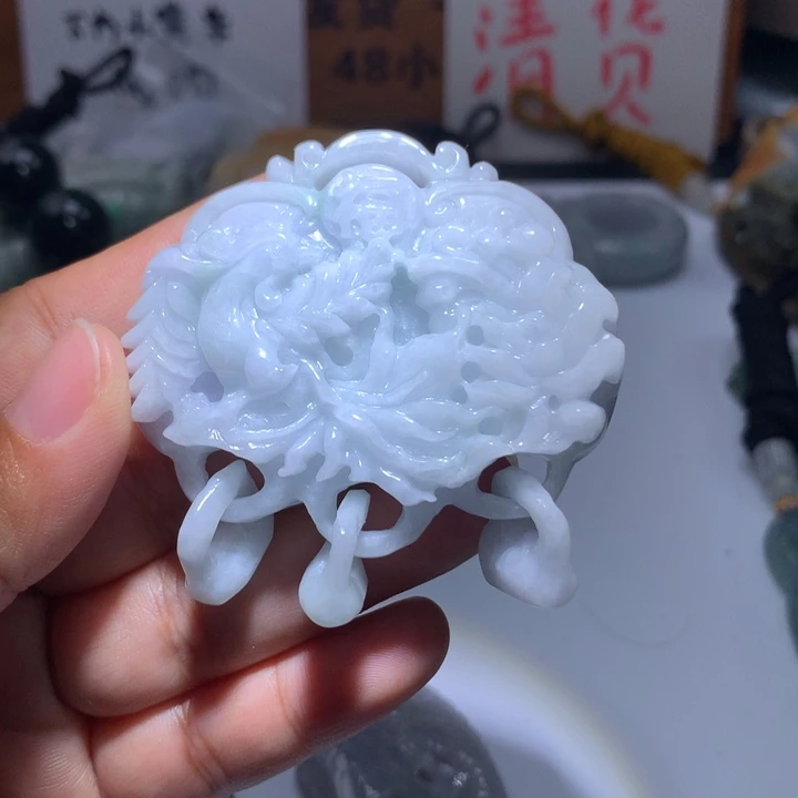 翡翠未镶嵌颈饰保真天然A货翡翠