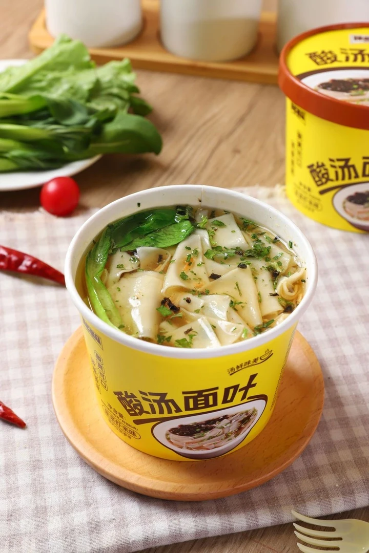 酸汤面叶即食冲泡宿舍泡面非油炸桶装夜宵速食