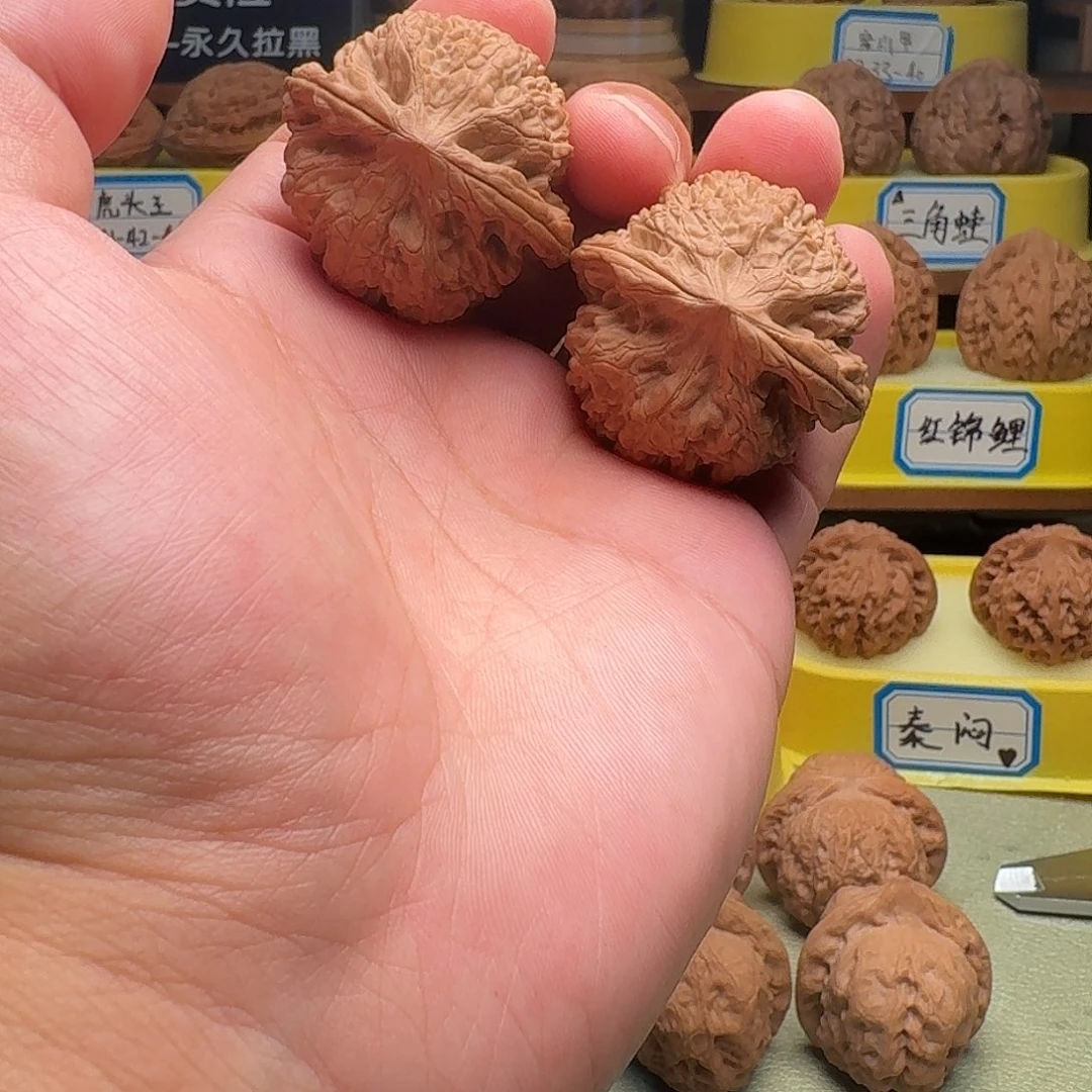 把件文玩核桃牡丹纹39全品头货