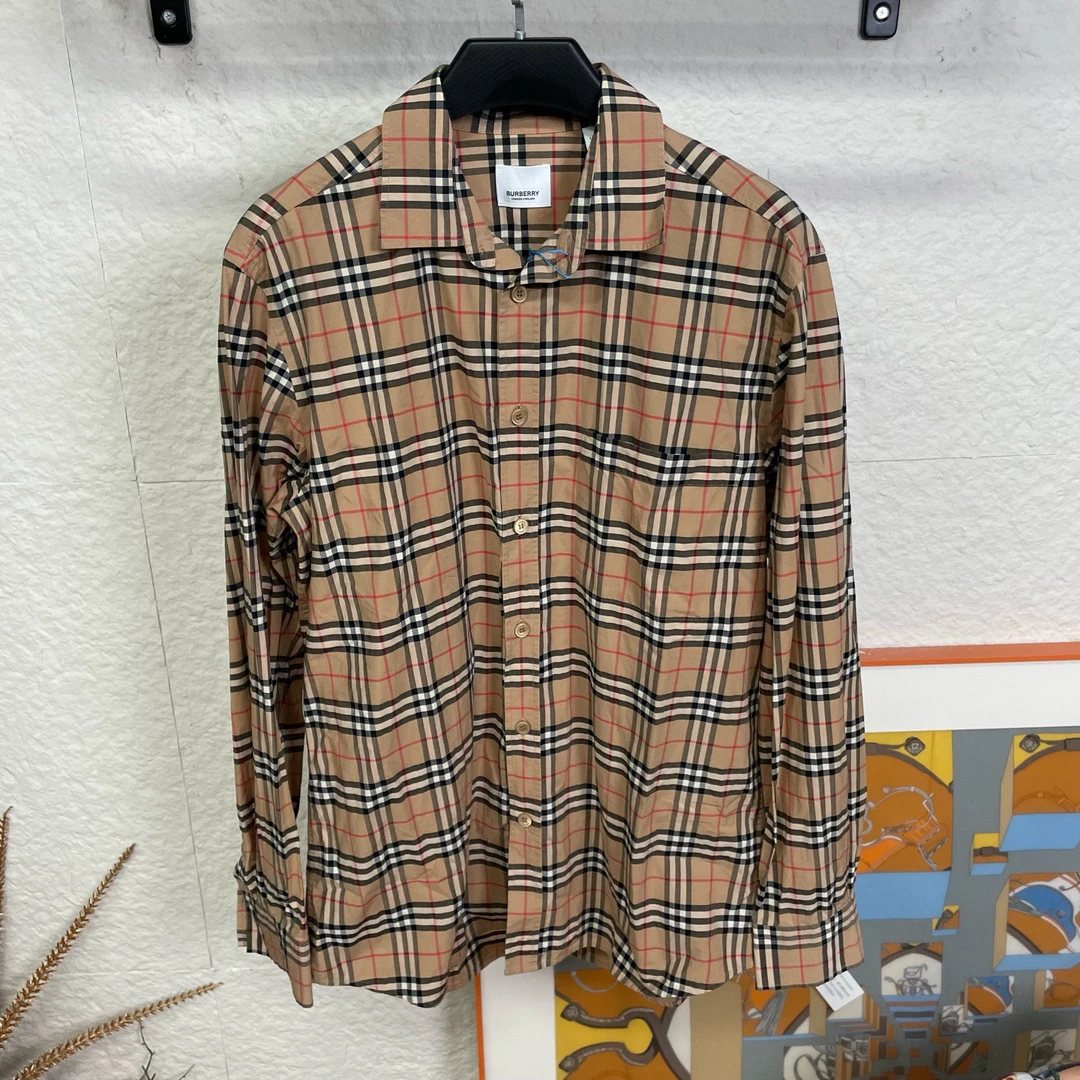 99新 BURBERRY/博柏利 经典格纹衬衫/L码/2511129