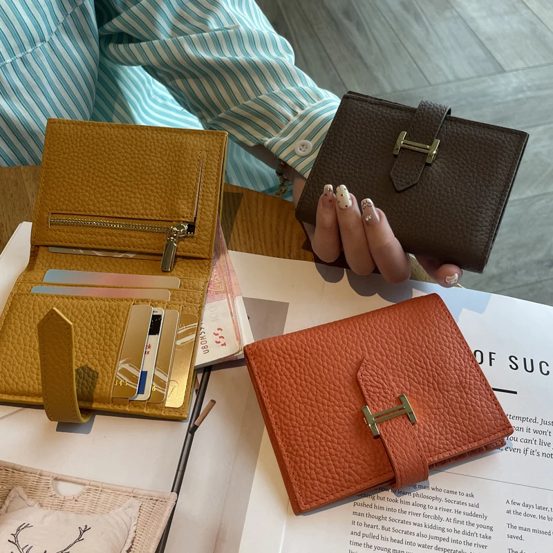 2025新款女士真皮短款钱包头层牛皮小巧时尚多功能折叠钱夹高级感