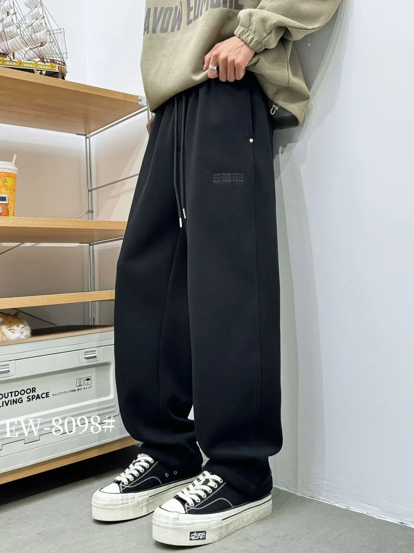 3427/冬季加厚加绒休闲简约时尚百搭弯刀休闲裤