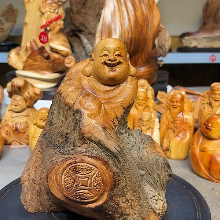 柏木太行崖柏弥勒佛