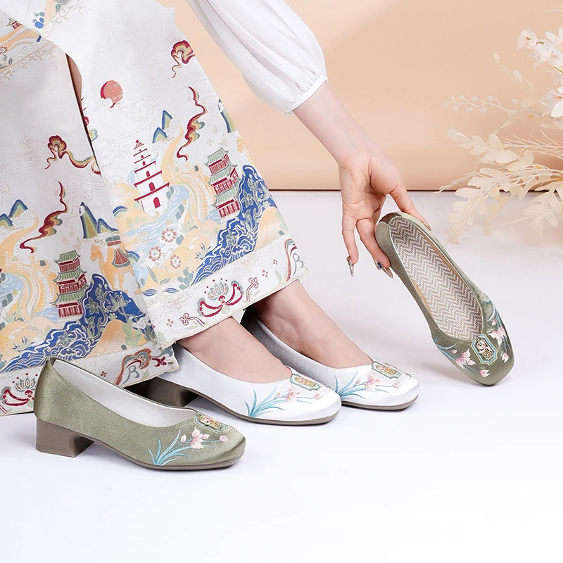 《木兰》原创国风设计民族风香云旗袍鞋新中式古风汉服绑带鞋605-22
