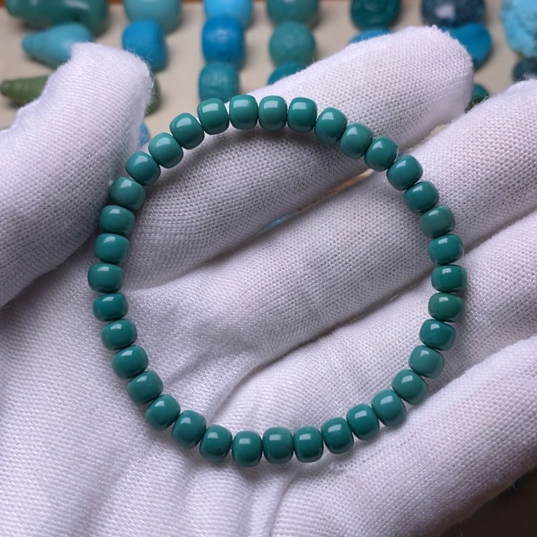 绿松石未镶嵌绿松石老型手串5.6