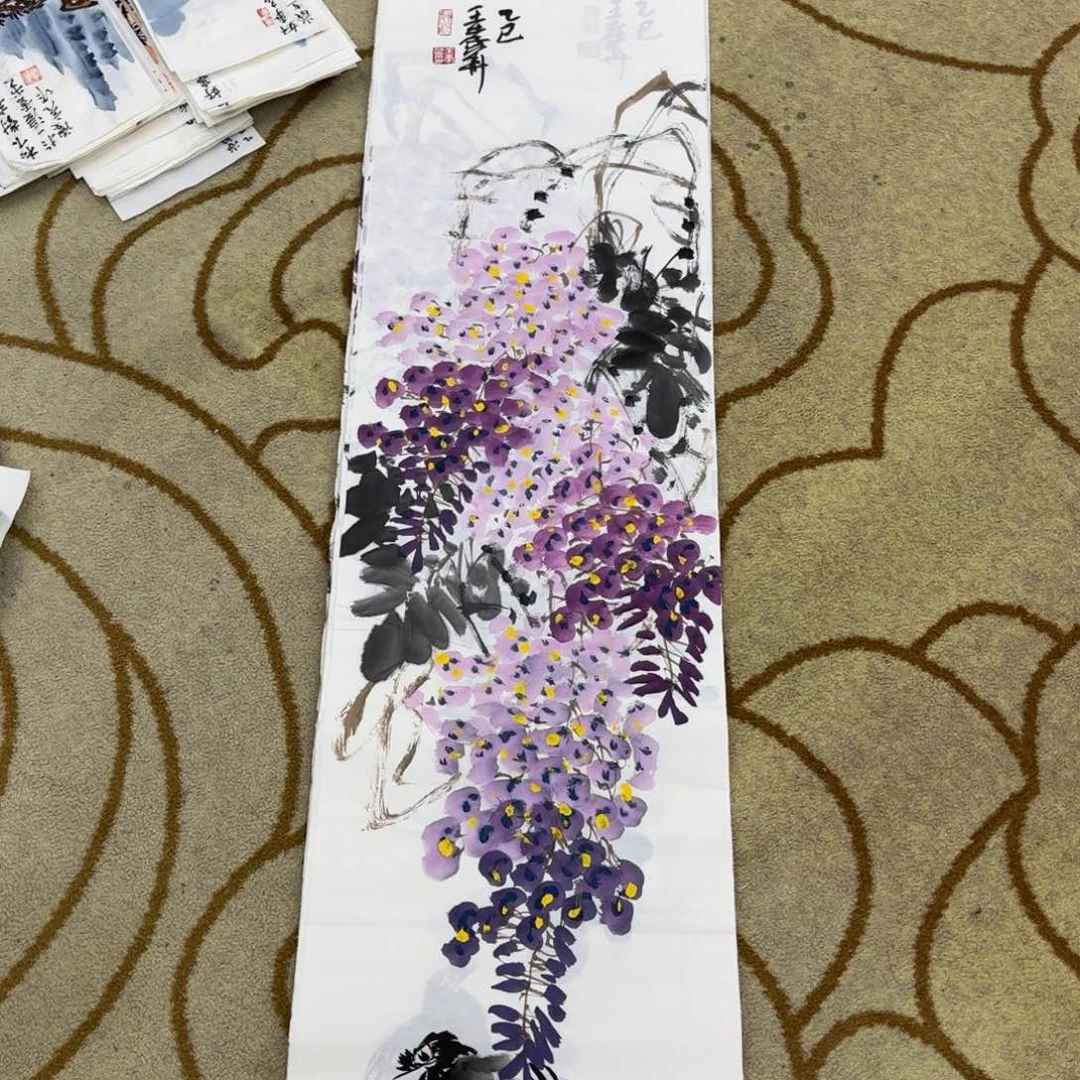 国画王孝华四尺对开李欣主播