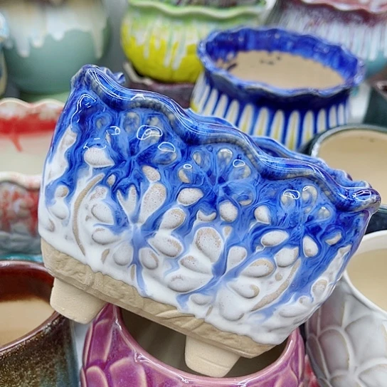 多肉绿植陶瓷花盆9.9包邮，有空