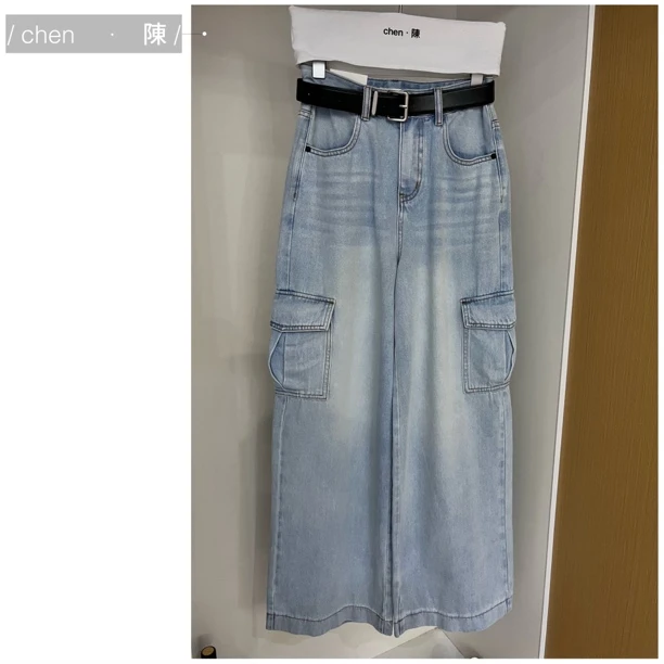 chen·陳时髦【侧边大口袋】工装牛仔裤