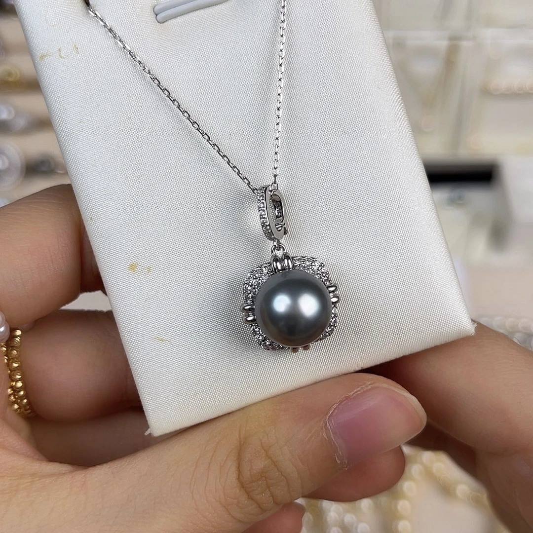 海水珍珠银S925镶嵌颈饰