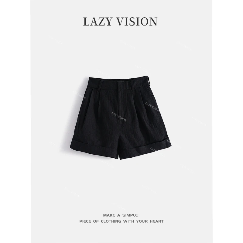 LAZYVISION亚麻女士休闲短裤ZMD-24111