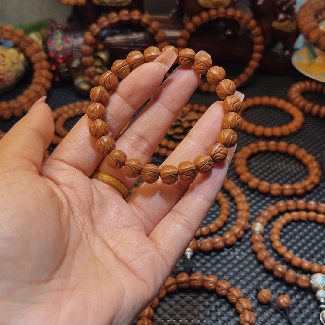 用***4手串桃核10老树树籽玉龙脊单圈