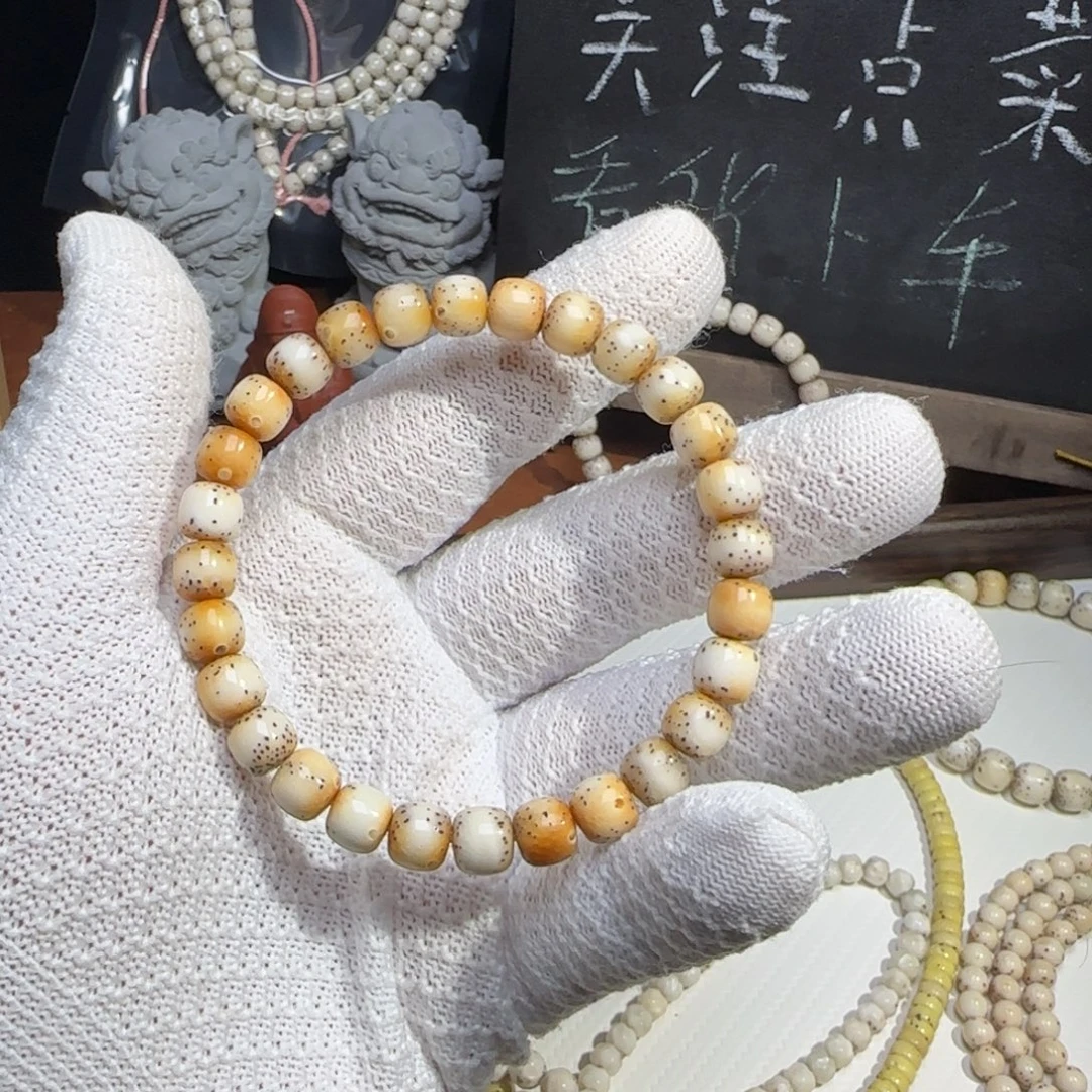 手串星月菩提87火山玉化数星星单圈