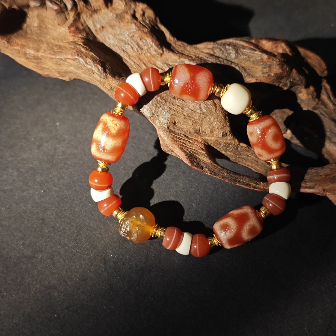 手链 【索兰仁钦】红肉桶珠多宝手串 A1436