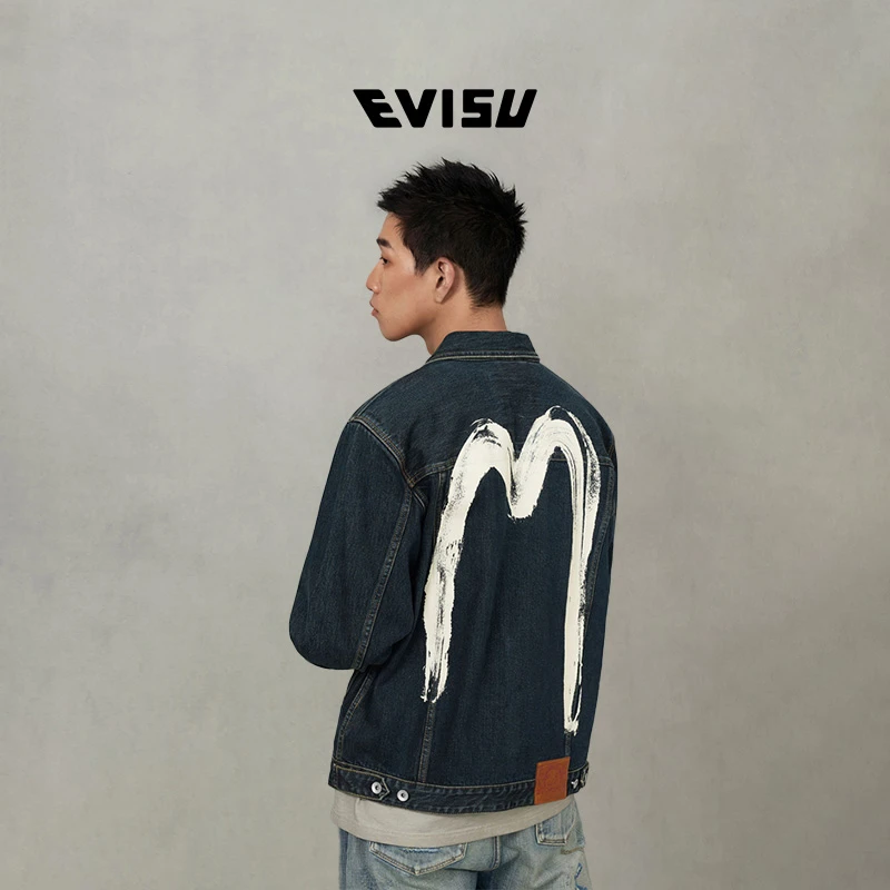 EVISU福神 2025秋季新品男士大M印花牛仔夹克2EAHTM5DJ1003XXDN