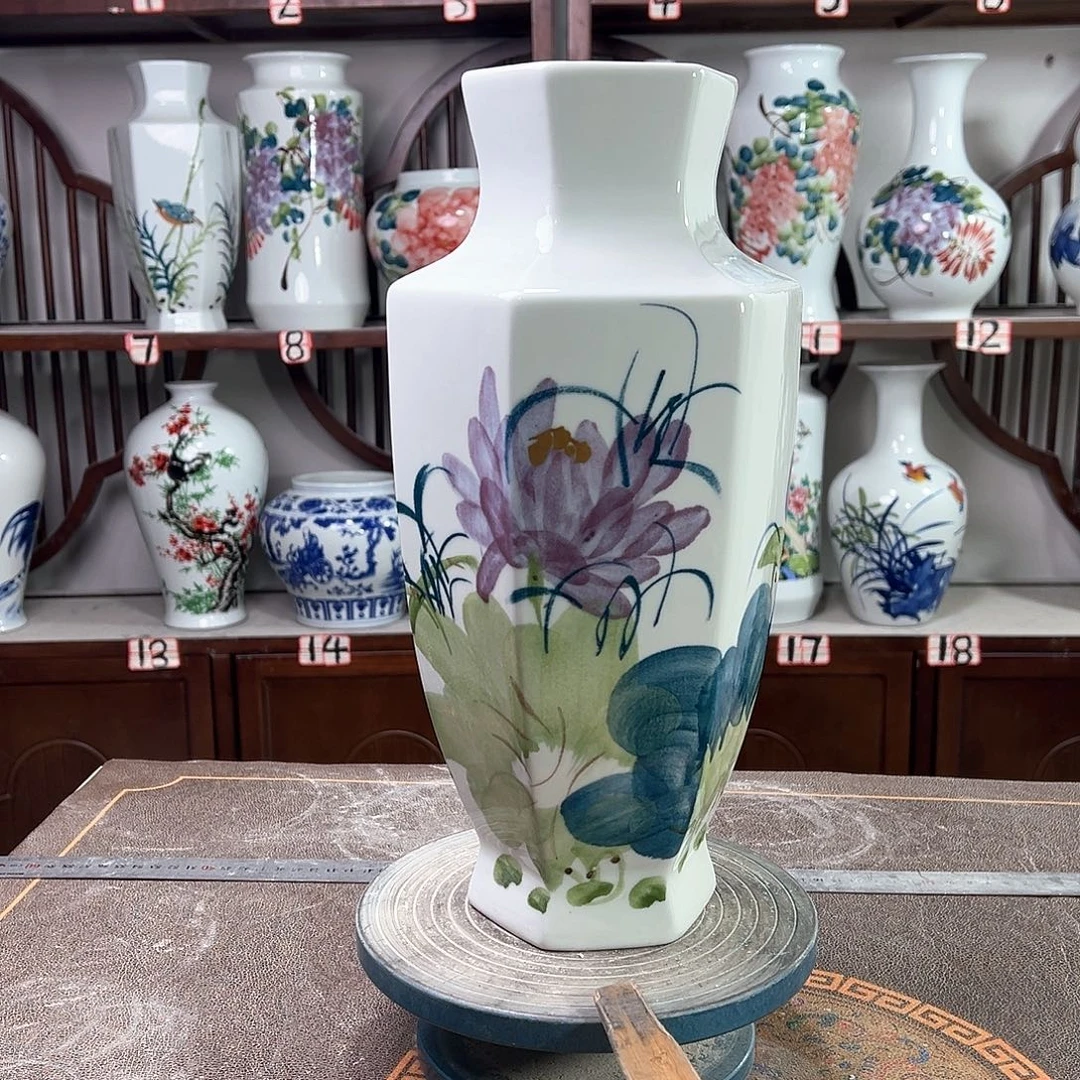 摆件景德镇陶瓷6紫荷