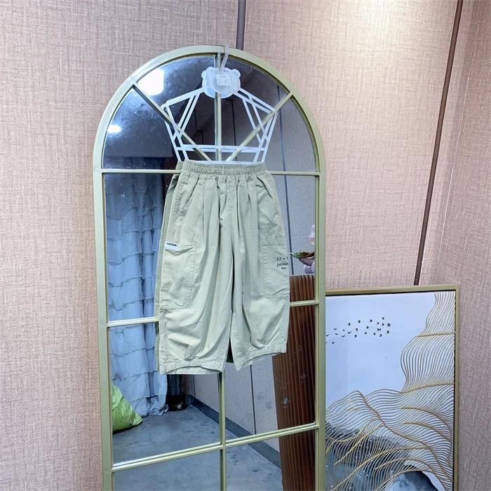 AE164   宝宝杏色单层棉布休闲裤 春季