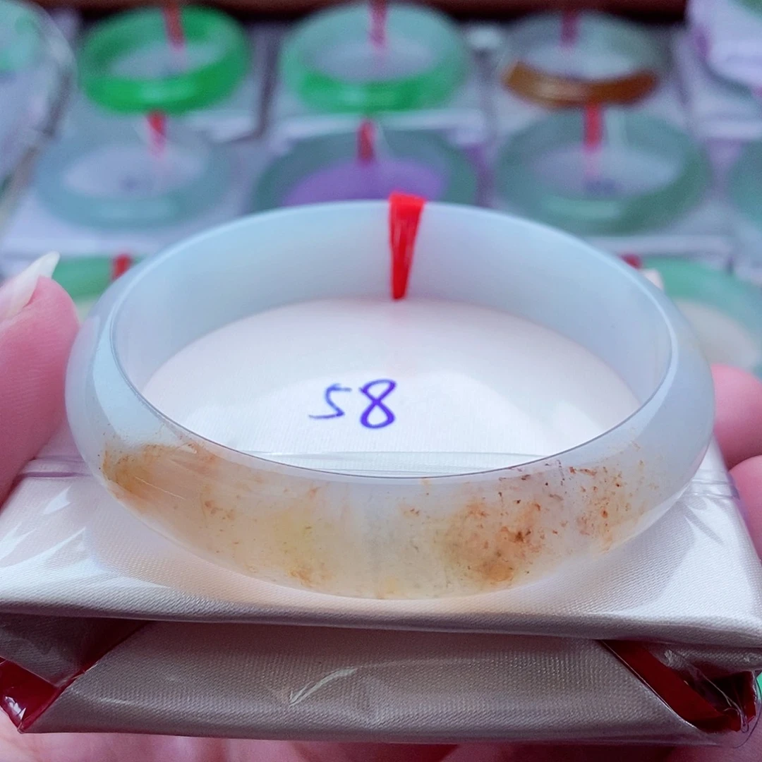 翡翠手镯未镶嵌鸿运当头半山半水冰润冰胶