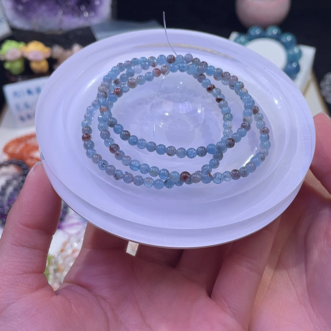 未镶嵌手链水晶岛屿海蓝宝4mm