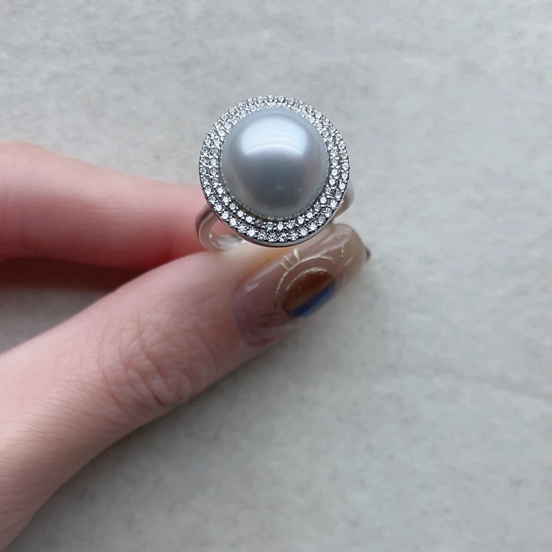 海水珍珠戒指28银S925镶嵌