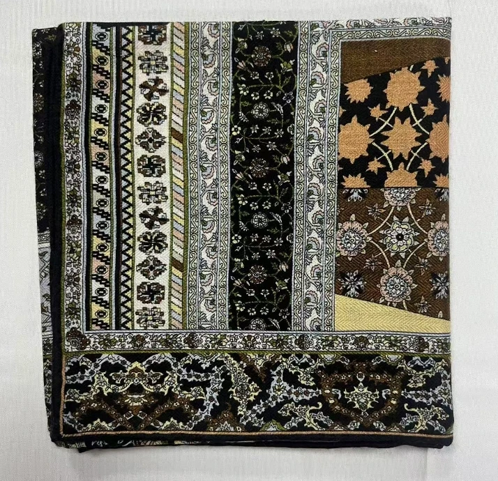 90丝毛方巾-密林旺盛 双面异色85cm丝巾