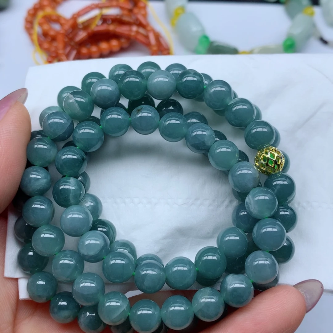 翡翠未镶嵌颈饰手串