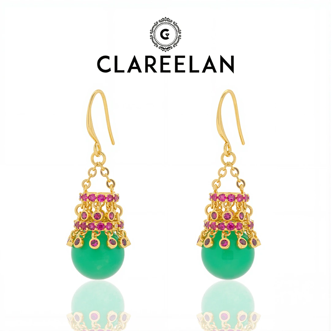 Clareelan 【中式美感】古法民族风红色中国风耳环