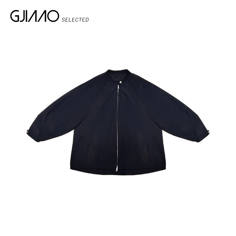 25-6082圆领褶皱袖外套