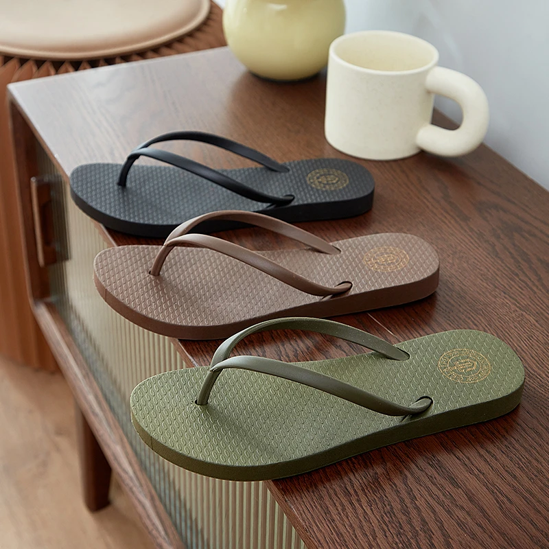 人字拖女夏外穿黑色夹脚拖鞋防滑浴室洗澡沙滩海边夹板夹趾游泳凉