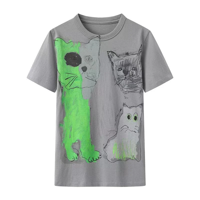 2025新款时尚百搭修身弹力显瘦猫咪T