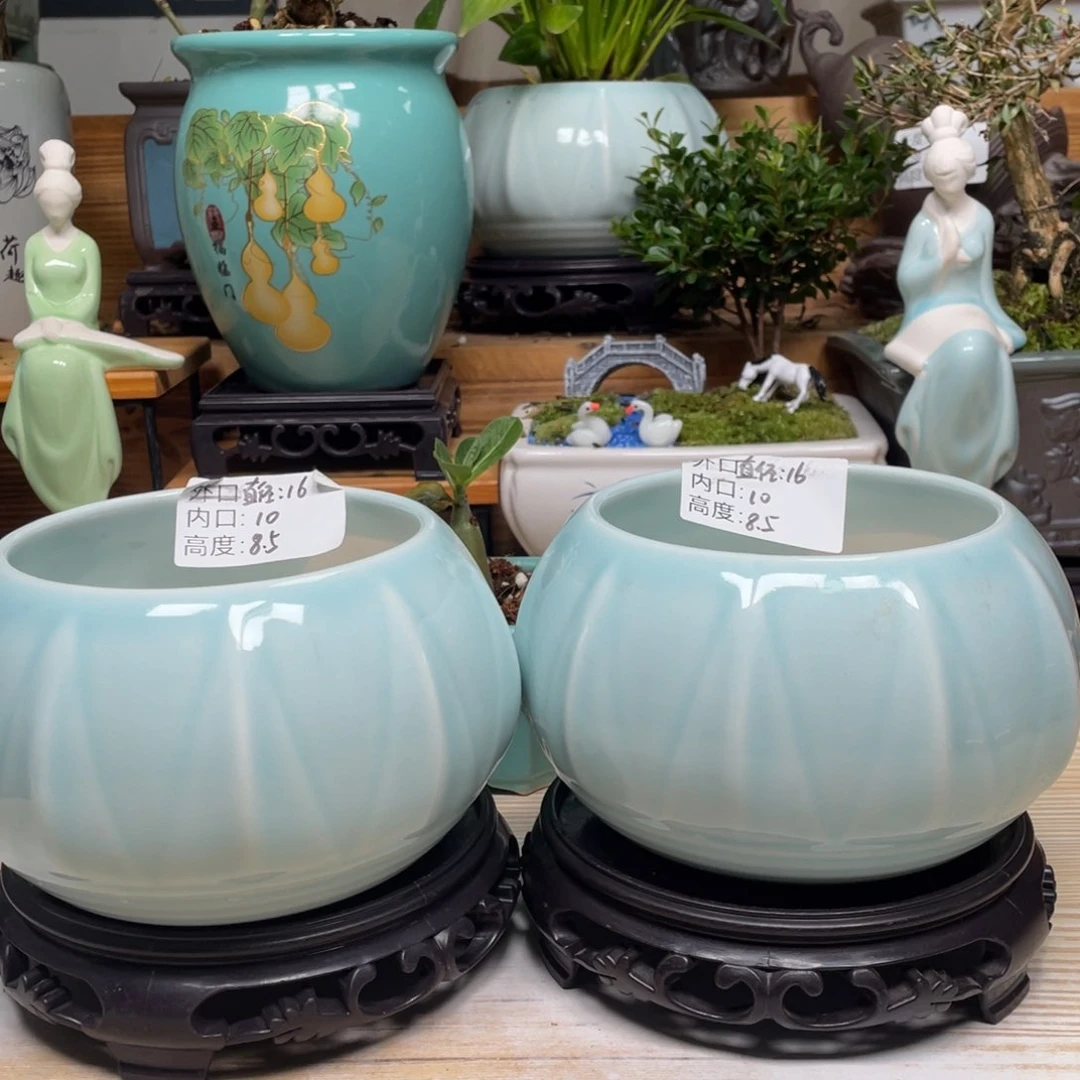 紫砂花盆陶瓷艺术花盆陶瓷