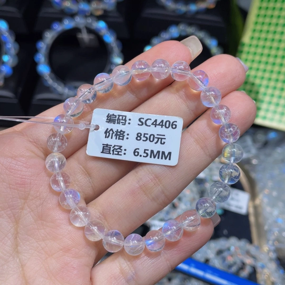 月光石手串未镶嵌P****eSC4406印度蓝月光手串6.5