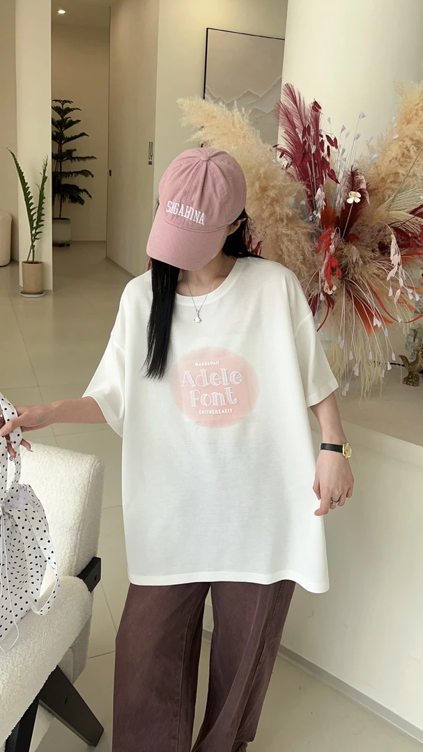 孕妈妈大码女装夏季高品质冰感棉冰瓷棉字母3D字母大阪T恤