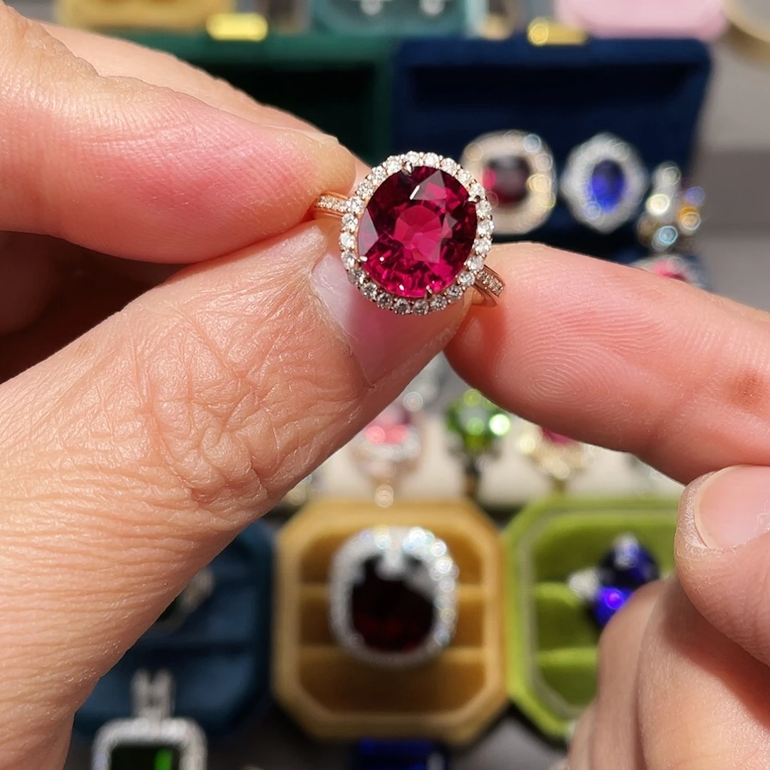 碧玺戒指18K金镶嵌4.36ct